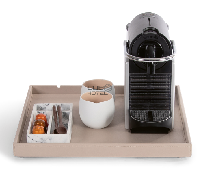 Beige Square Welcome Tray